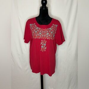 Sabaku Red Floral Short Sleeve Tee